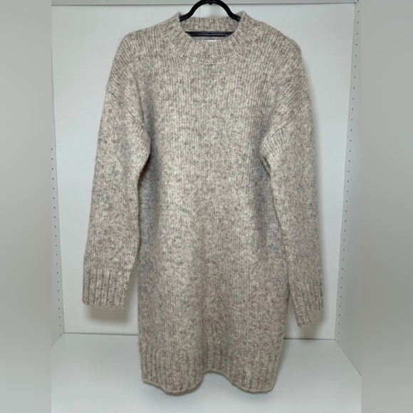 Cozy Neutral Knit Sweater Dress - Picture 2 of 3